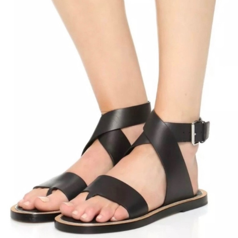 VINCE Mailin Leather Ankle Strap Leather Sandals